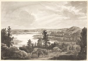 湖の眺め、ノルウェー 作： Johan Christian Dahl