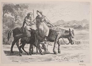 アンギャンにて。 農民の妻がパリから帰国 作： J.C. Nielsen