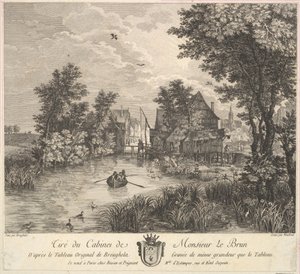 1780年、プーラン氏のキャビネットの絵の後の川の風景.