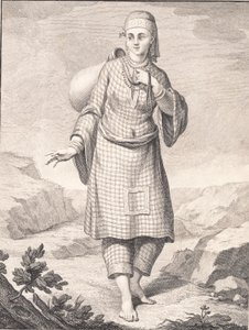 水汲みをするアラブ人女性 作： J.F. Clemens