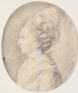 女性の肖像画。 左のプロフィール 作： J.F. Clemens