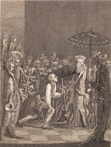ニールス・クリムはポトゥアンの王子にひざまずきます 作： J.F. Clemens