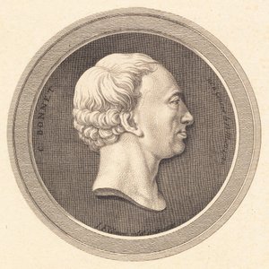 ボネンの肖像が描かれたレリーフ メダリオン 作： J.F. Clemens