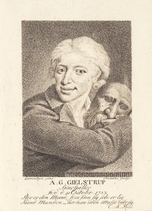 俳優のアダム・ゴットロブ・ギールストラップ (1753-1830) 作： J.F. Clemens