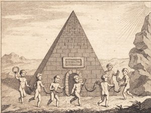 ピラミッドの前で踊る 7 人の子供たち 作： J.F. Clemens