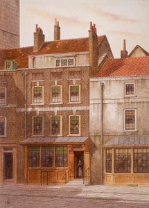 1870年頃のロンドン、ロンバード・ストリートのプラウ・コート 作： JL Stewart