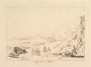 サセックス州ベックスヒル近郊のマーテロ・タワー Liber Studiorum, part VII, plate 34, 1811. 作： Joseph Mallord William Turner