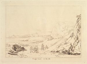 サセックス州ベックスヒル近郊のマーテロ・タワー Liber Studiorum, part VII, plate 34, 1811. 作： Joseph Mallord William Turner