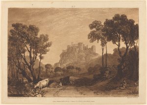 1808年に出版された「The Castle Above the Meadows」。 作： Joseph Mallord William Turner