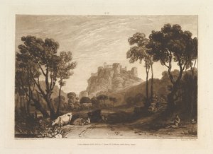 草原の上の城 リベル・スタディオラム、パートII、プレート8、1808年 作： Joseph Mallord William Turner