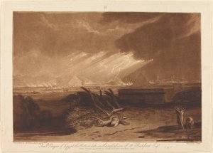 1808 年に出版されたエジプトの第 5 のペスト。 作： Joseph Mallord William Turner