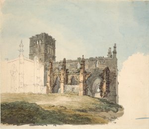 ハディントンの台無しにされた修道院、c1794 作： Joseph Mallord William Turner