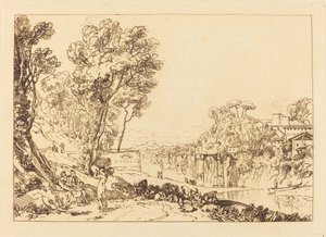 1807年に出版された「女とタンバリン」。 作： Joseph Mallord William Turner