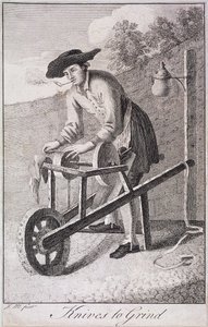 「Knives to Grind」、Cries of London、c1750 作： JM