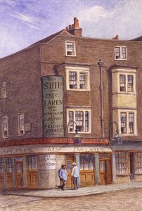 ロンドン、グッドマンズ・ヤードのシップ・タバーン、1870年頃 作： JT Wilson
