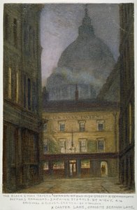 1870年、シティ・オブ・ロンドンのカーター・レーンにあるザ・ブラック・スワン・タバーン 作： JT Wilson