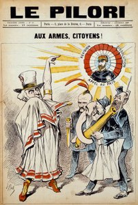 新聞「the pillory」の一つ。"市民の武器に！「1888年12月2日、ブーランジェ将軍に反対するデモの時のもの。イラストはJ.ブラス（Albert Douat dit）（1847-1892）によるもの。