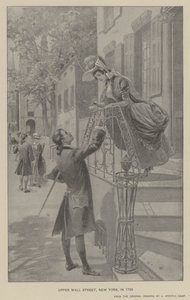 1783年のニューヨーク、アッパーウォール街（リトグラフ 作： J. (after) Steeple Davis