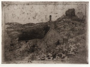 丘の上の漁師小屋--マン島 作： J. Alden Weir