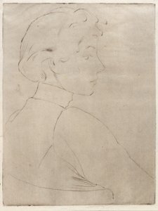 横顔の大きなヘッド 作： J. Alden Weir
