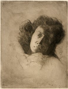 女性の頭部の研究 作： J. Alden Weir