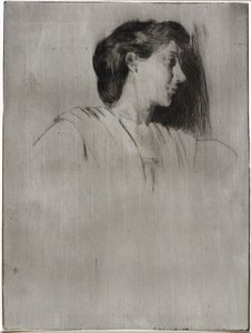 女性の横顔 作： J. Alden Weir