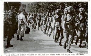 ドイツ軍との戦いに向かうフランスの勇敢なインド軍団 作： J. Beagles and Co. London