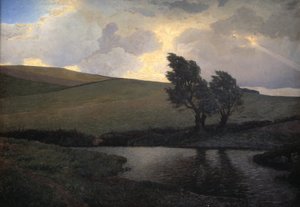 にわか雨の風景。 ハンター賞、ジーランド 作： J. Bentzen Bilkvist