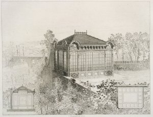 ガーデンパビリオンの平面図と立面図、1880年頃 作： J. Boussard