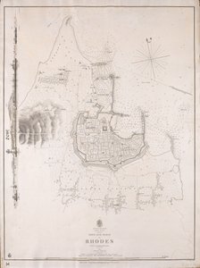 ロードス島群島、ロードス島の町と港 1838年、HMS