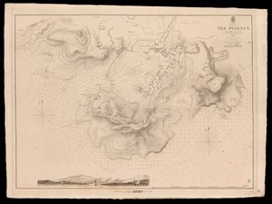 1840年、H.M.S.ビーコン号のトーマス・グレイブス中佐が測量したギリシャ、ペイレウス号またはポート・ドラコ号 作： J. & C. Walker