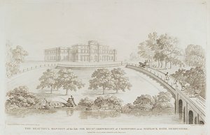 1805年、ダービーシャー州クロムフォードのウィラースリー城 作： J Cartwright