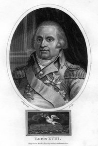 ルイ18世、フランス国王、1820年。 作： J. Chapman