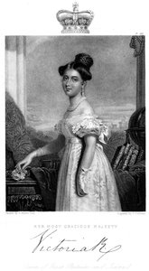 ビクトリア、グレートブリテンおよびアイルランドの女王、c1838 作： J. Cochran