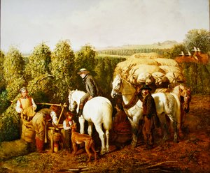 A Kentish Hop-Garden（油彩・キャンバス） 作： J. F. and Bright H. Herring Snr.