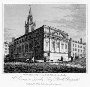 セントローレンス教会、キングストリート、チープサイド、ロンドン市、1817年。 作： J. Greig