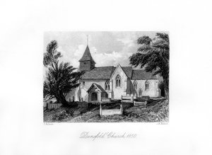 Dunsfold Church、サリー、1850 作： J. H. Kernot