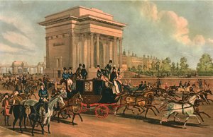 ハイドパークコーナー、1838年頃。