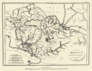 古代ボイオティアの地図 作： J. J. Barthélemy