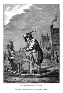 テニエのナイフグラインダー、c1630-1690、1843 作： J. Jackson