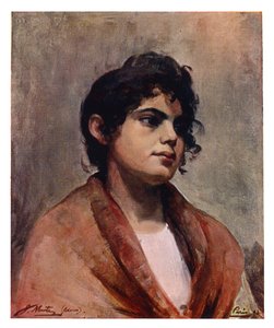 イタリアの少女の頭の習作、1901 年。 作： J Muntz