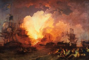 「ナイルの戦い」、1798 年 8 月、1800 年 作： J Philippe de Loutherbough