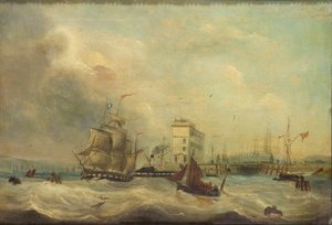 「カーディフ ドック」、1844 年 作： J Price