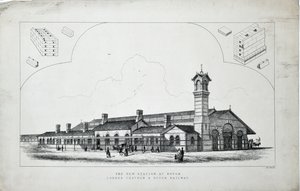 ドボル（中略）の新駅。ロンドン、チャタム、ドボル鉄道。1860年 （エッチング、紙） 作： J. R. Jobbins
