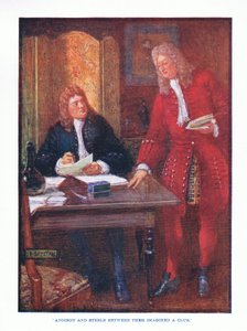アディソンとスティールの間のクラブを想像した、TC＆ECジャックの英文学出版社、1920年頃 作： J. R. Skelton