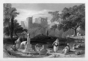1841年、レバノンのシドンにあるトルコの墓地。 作： J. Redaway