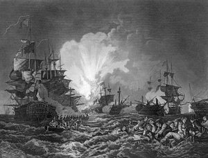 ナイルの戦い、エジプト、1798年8月1日c1857 作： J. Rogers