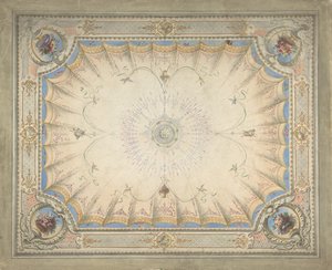 私室の天井デザイン、アードゴーワン、カリフォルニア州。 1868年。 作： J. S. Pearse.