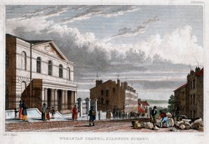 ウェズリアンチャペル、スタンホープストリート、ロンドン、1830年。 作： J. Smith