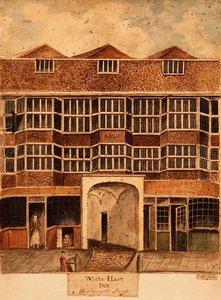 ホワイト・ハート・イン、ビショップスゲート・ストリート、1810年頃 作： J. Williams
